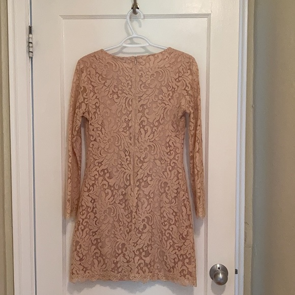 DEX Creme Pink Lace Dress - Picture 3 of 4